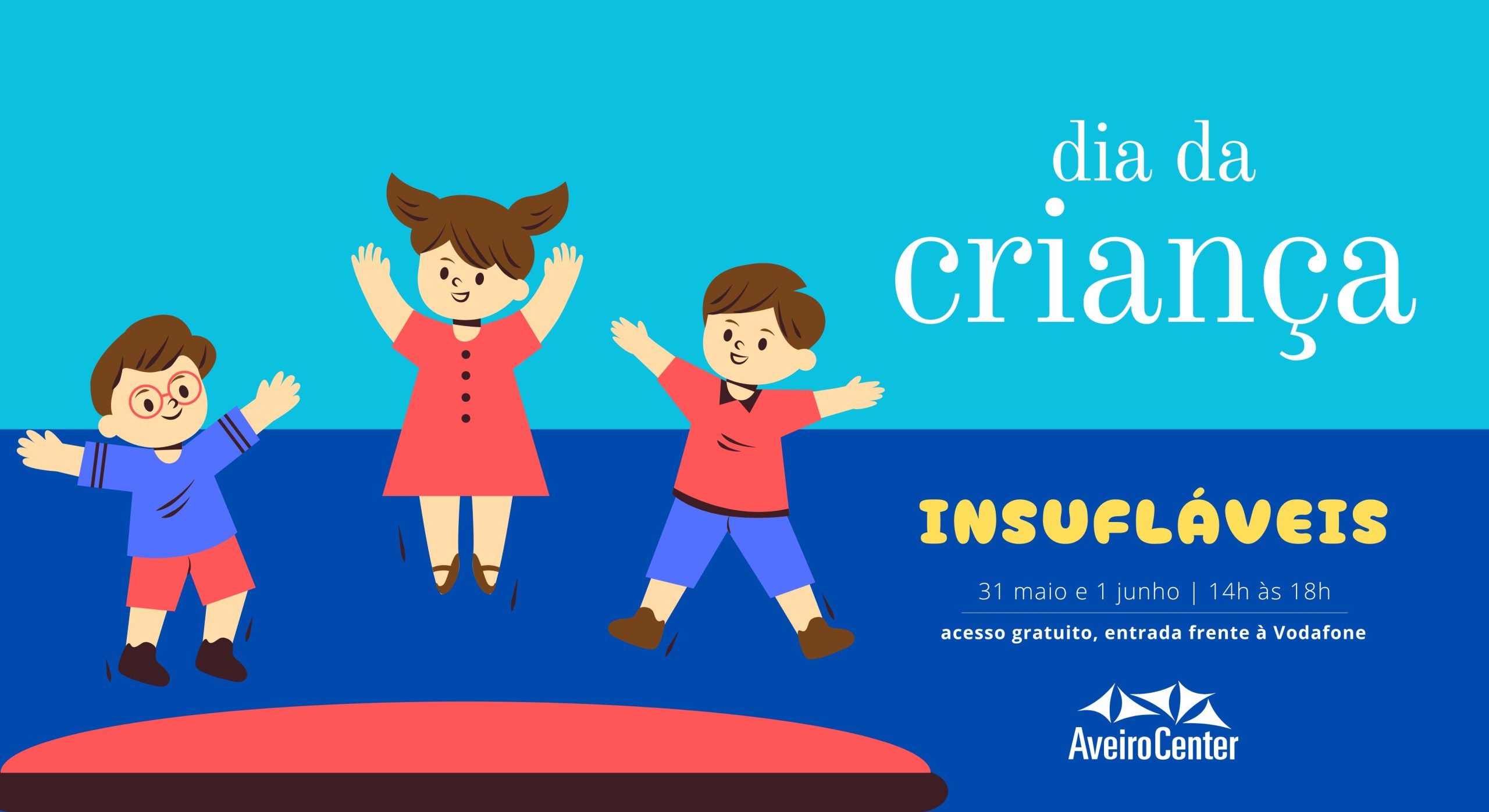 Dia da Criança 2025, insufláveis grátis dias 31 de maio e 1 de junho entre as 14h e as 18h